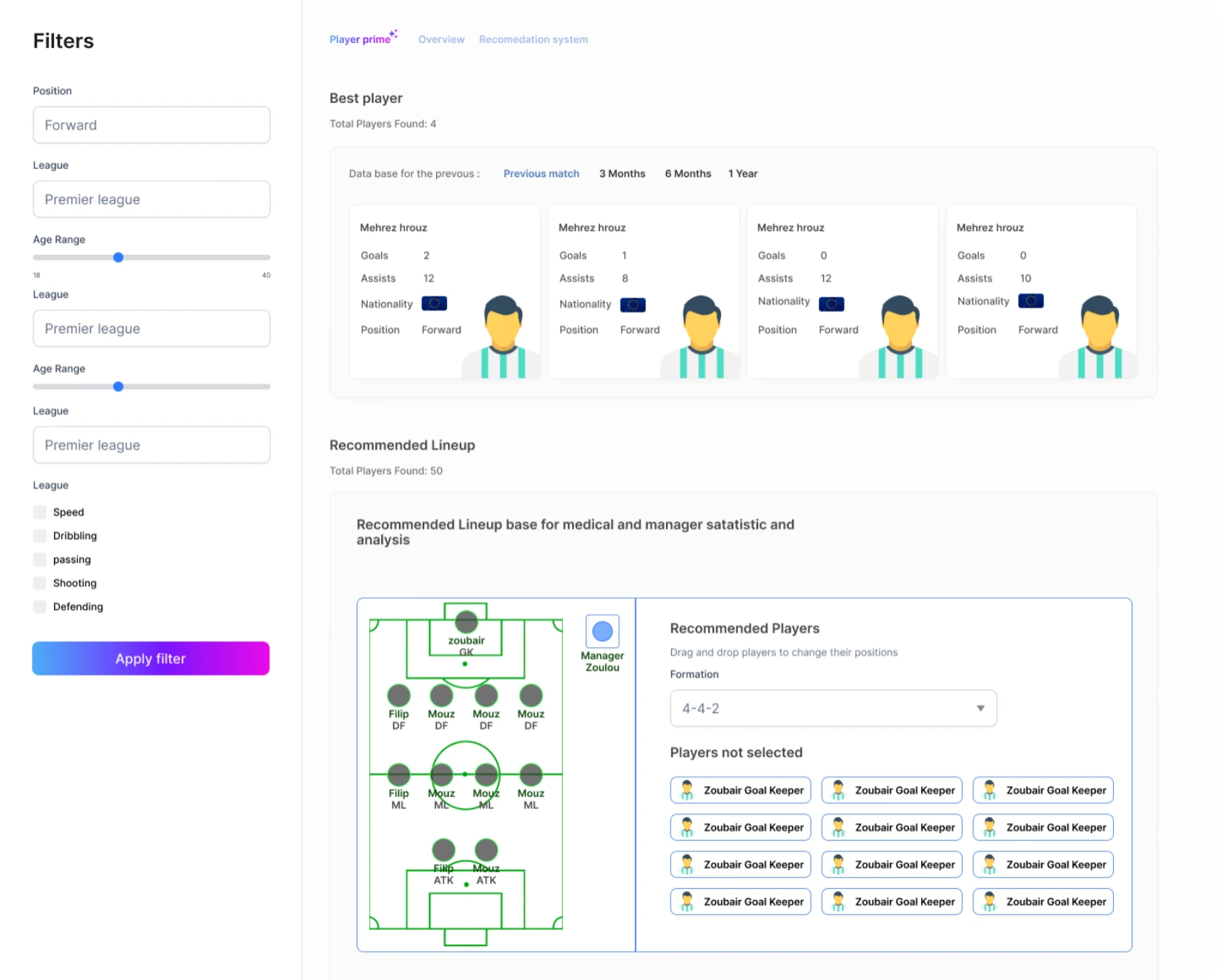 Recommendation App preview